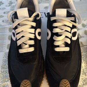 Loewe Black and White Retro-Inspired Sneakers with Textured Upper